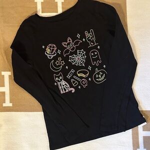 Gap Kids Black Halloween Graphic Long Sleeve Tee